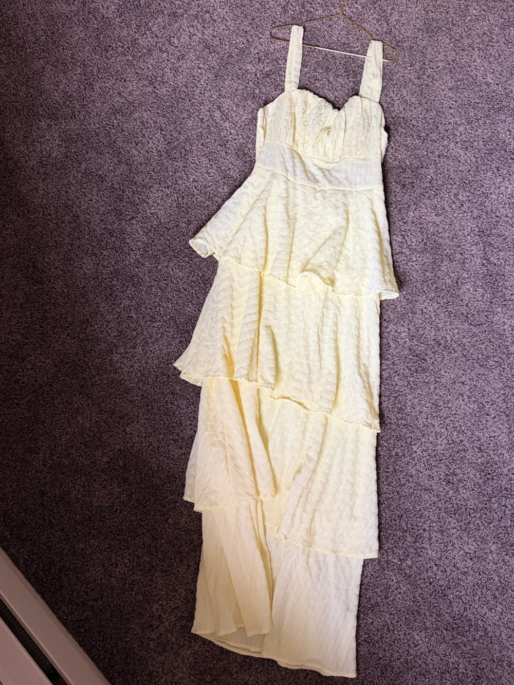 Yellow Tiered Maxi Dress with Wide Straps